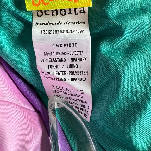 Ague Bendita Vini Malibu One-Piece Crisscross Front Cutouts Open Back Large - Picture 7 of 9